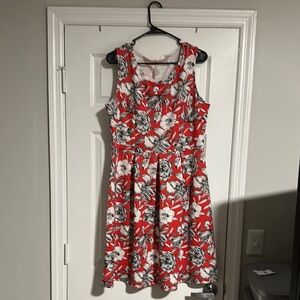 Gilli Red and Black Floral Mini Dress